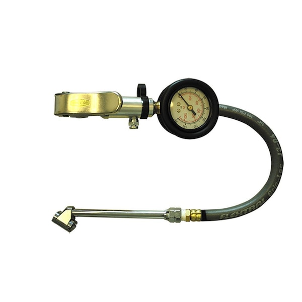 Interstate Pneumatics Heavy Duty Dial Inflator 5-160 PSI w/ 12 Inch Rubber Hose Whipend & 11 Inch Dual Foot Truck TF7137L - main